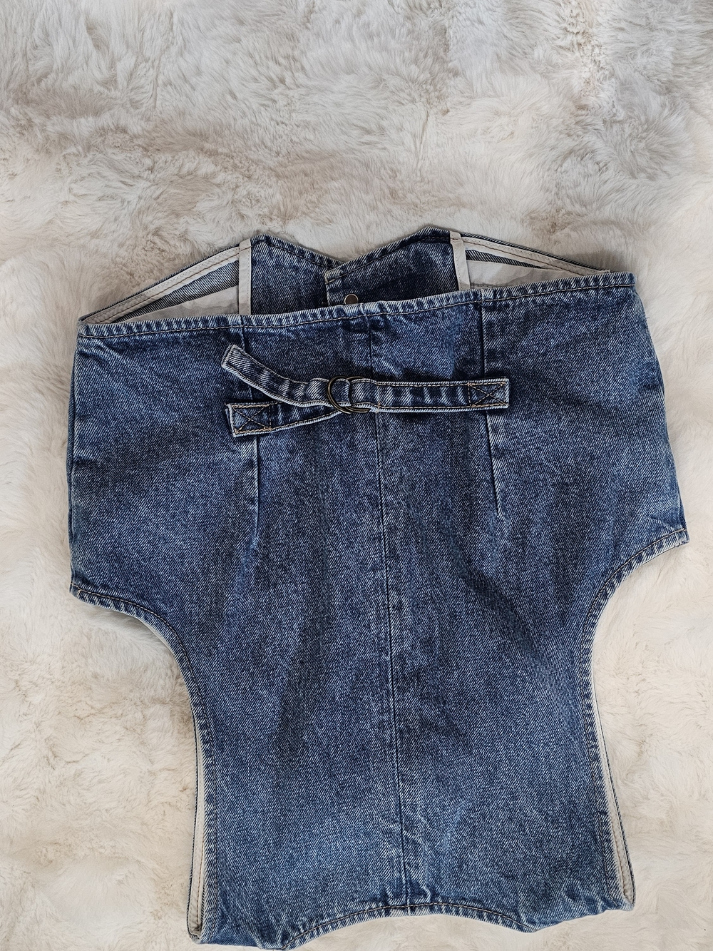 Rolla’s Denim Vest Button Front Cropped Western Boho Festival Blue Jean Vest - Picture 4 of 5